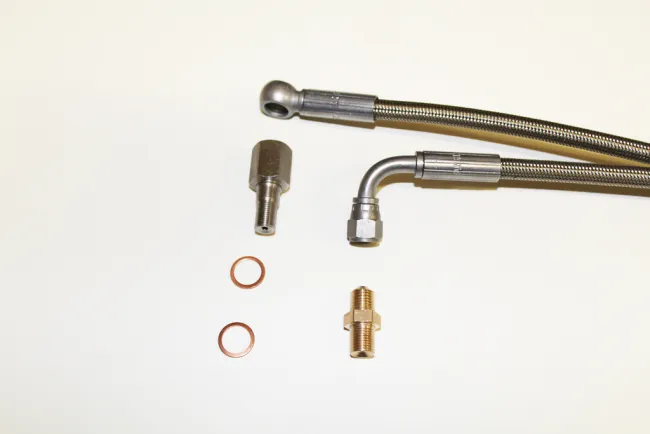 Ölzulaufleitung für VR6, 1.8T, R32 mit Ölrestiktor 1,20 Meter PTFE